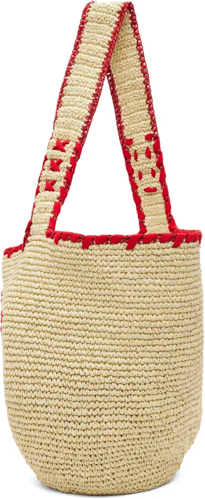 Marni Beige Nassa Medium Tote In Multi