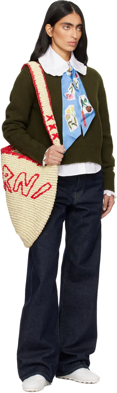 Marni Beige Nassa Medium Tote In Multi