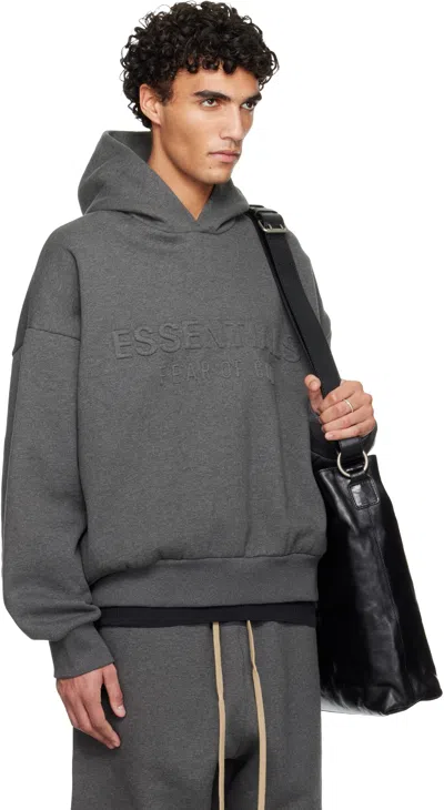 Essentials Gray Holiday Embossed '' Classic Hoodie In Multi