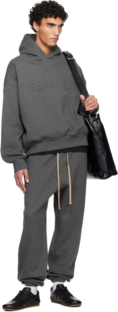 Essentials Gray Holiday Embossed '' Classic Hoodie In Multi