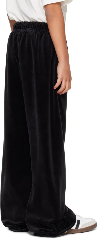 Essentials Kids Black Holiday Velour Flare Sweatpants In Black