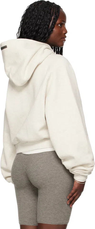 Essentials Gray Holiday Embossed 90s Raglan Hoodie In Multi