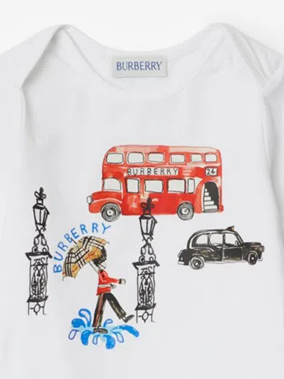 Burberry Baby Albern Icons Romper In White