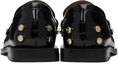 Ganni Studded Square-toe Loafers In Black