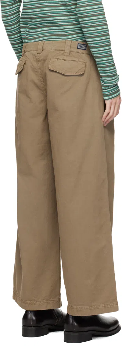 Erl Beige Chino Trousers In Brown
