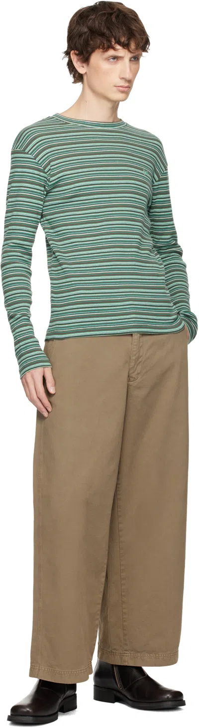 Erl Beige Chino Trousers In Brown