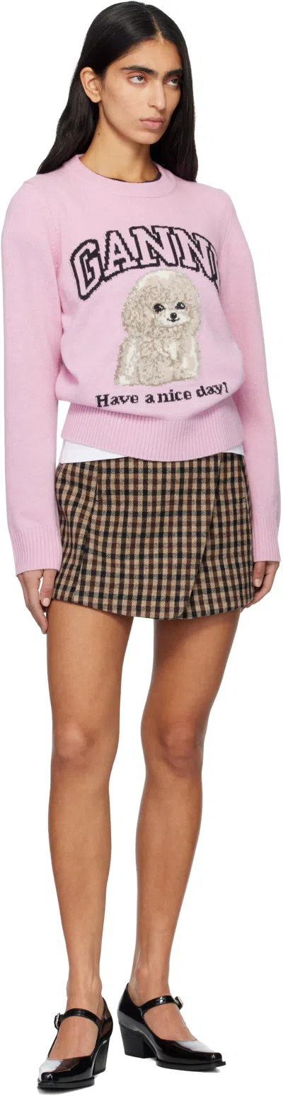 Ganni Women Graphic Sweater In Pink