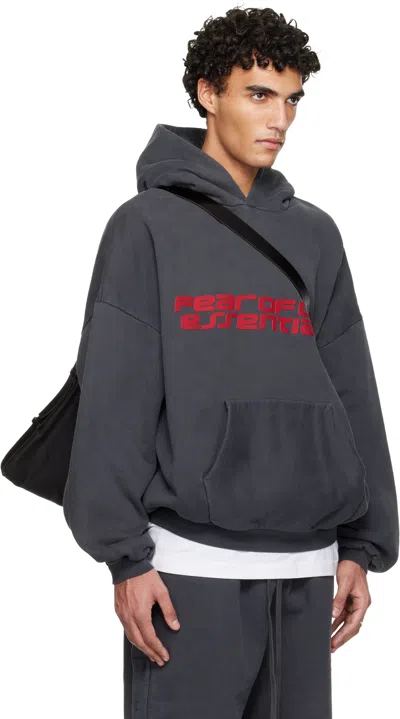 Essentials Gray Holiday Heavy Fleece 90s Hoodie In Blue