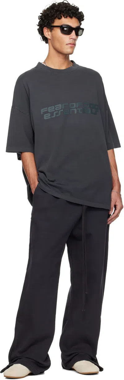 Essentials Black Holiday Heavy Fleece Tearaway Sweatpants In Multi