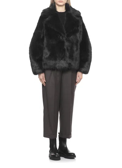 Betta Corradi Peak-lapel Coat In Black