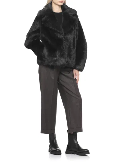 Betta Corradi Peak-lapel Coat In Black