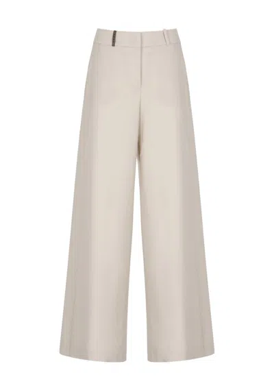 Peserico Button-fastening Trousers In Neutral
