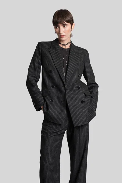 Isabel Marant Jevima Blazer In Grey Wool In Gray