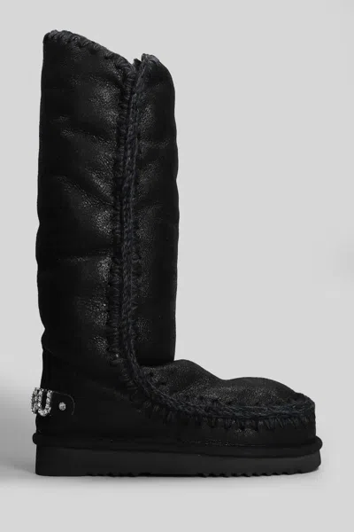 Mou Eskimo 40 Low Heels Boots In Black