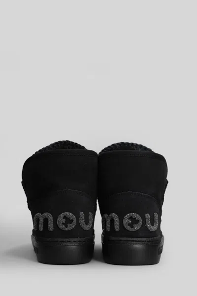 Mou Eskimo Sneaker Bold Low Heels Ankle Boots In Black