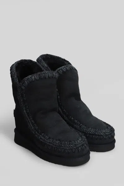 Mou Inner Wedge Ankle Boots Inside Wedge In Black