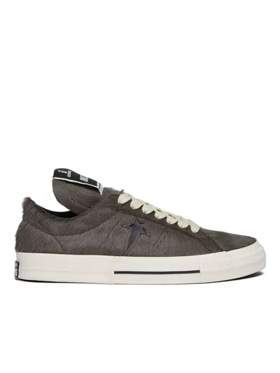 Rick Owens Drkshdw X Converse Onestar Pony Hair Sneakers In Brown