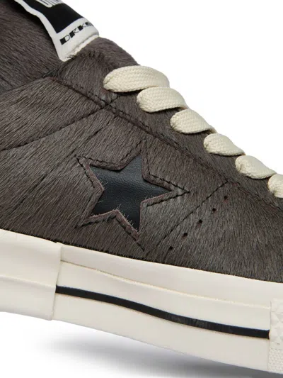 Rick Owens Drkshdw X Converse Onestar Pony Hair Sneakers In Brown
