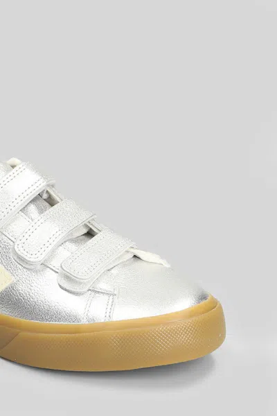 Veja Recife Leather Sneaker In Silver Pierre In Silver