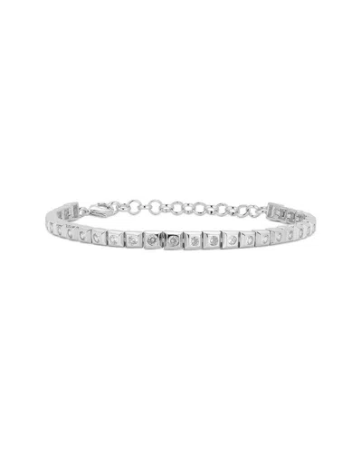 Glaze Jewelry Silver Plated Cz Bracelet In Metallic