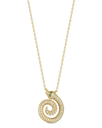 Sphera Milano 14k Over Silver Cz Necklace In Gold