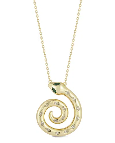 Sphera Milano 14k Over Silver Cz Necklace In Gold