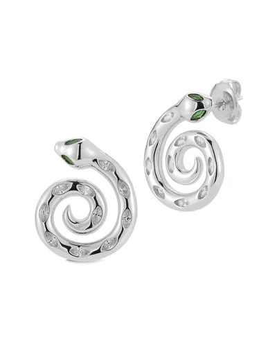 Sphera Milano Plated Silver Cz Earrings In Metallic