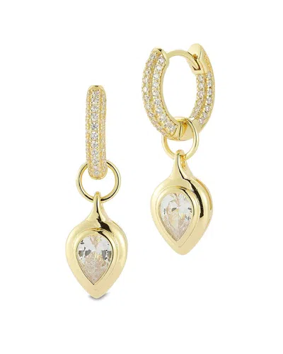 Glaze Jewelry 14k Over Silver Cz Earrings In Gold