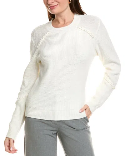 Ellen Tracy Braided Sweater In White