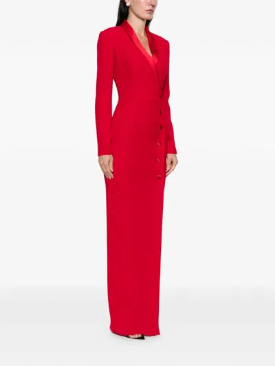 Silk Love & Lace Scarlet Button Maxi Dress In Red