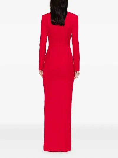 Silk Love & Lace Scarlet Button Maxi Dress In Red