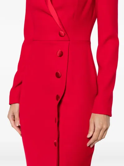 Silk Love & Lace Scarlet Button Maxi Dress In Red