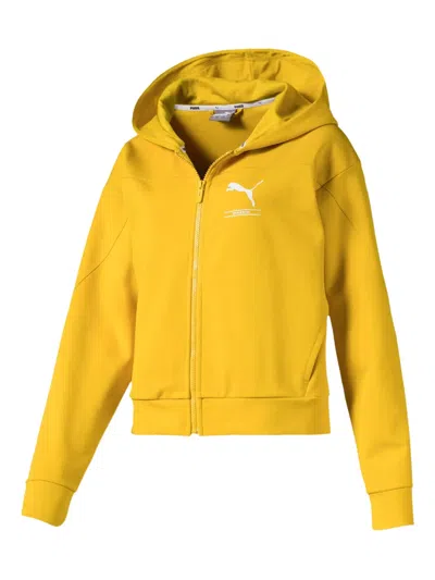 Puma Zipped Hoodie In Yellow