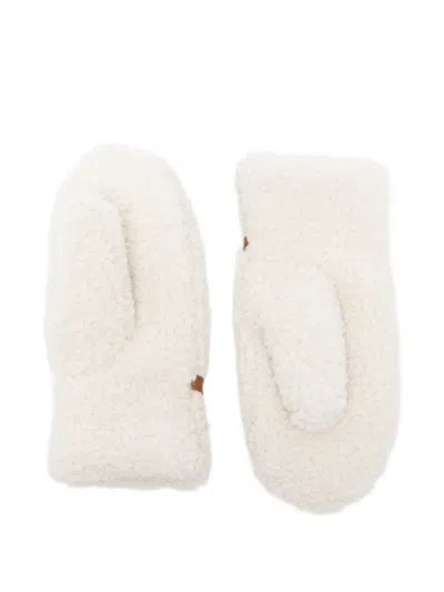 Alpo Buckle Strap Gloves In White