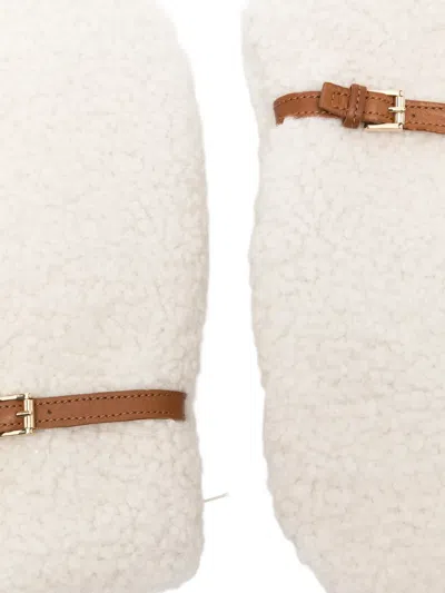 Alpo Buckle Strap Gloves In White