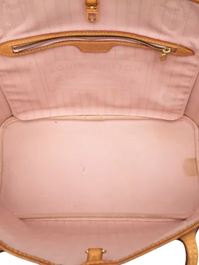 Pre-owned Louis Vuitton 2016 Damier Azur Neverfull Mm Tote Bag In White