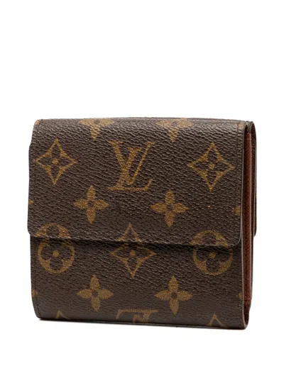 Pre-owned Louis Vuitton 2002 Monogram Portefeuille Elise Wallet Small Wallets In Brown