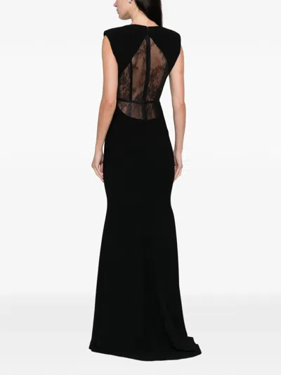 Silk Love & Lace Paloma Maxi Dress In Black