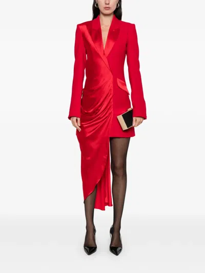 Silk Love & Lace Alexa Draped-overlay Mini Dress In Red