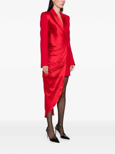Silk Love & Lace Alexa Draped-overlay Mini Dress In Red