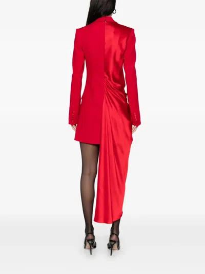 Silk Love & Lace Alexa Draped-overlay Mini Dress In Red