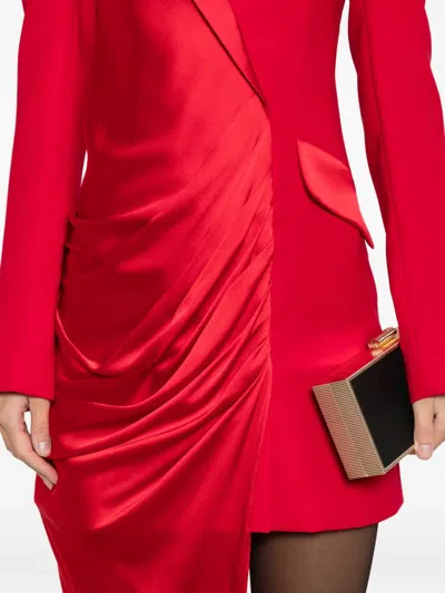 Silk Love & Lace Alexa Draped-overlay Mini Dress In Red