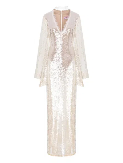 Manurí Cléo Sequin Maxi Dress In Gold