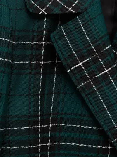Jw Anderson Plaid-pattern Double-breasted Blazer In Green