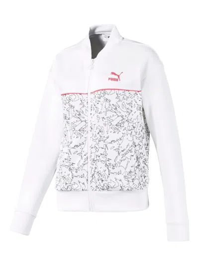 Puma Zip-up Sweatshirt In White