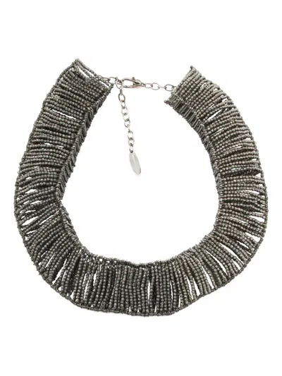 Brunello Cucinelli Adjustable Beaded Necklaces For Every Occasion In Silver
