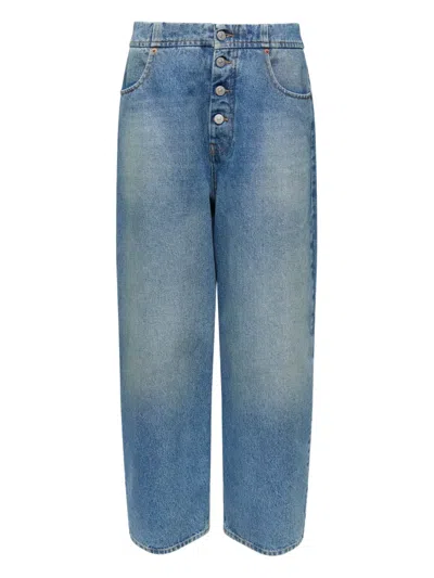 Mm6 Maison Margiela Button Five-pocket Jeans In Blue