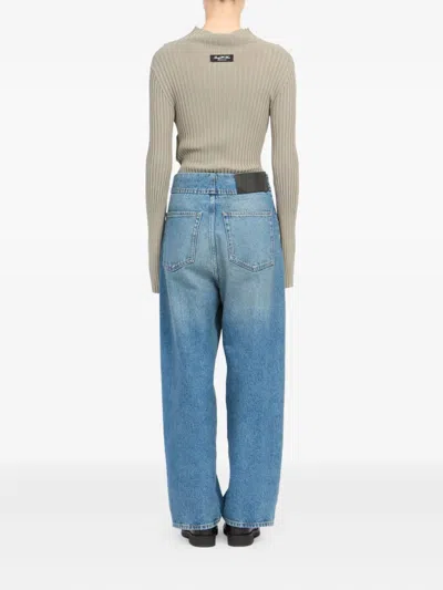 Mm6 Maison Margiela Button Five-pocket Jeans In Blue