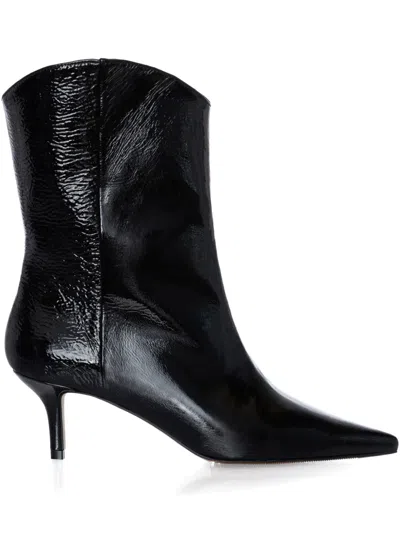 Smiling Shoes 50mm Olia Point-toe Ankle Boots In Black