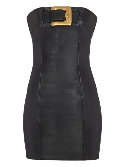 Balmain Buckle-embellished Dress In Black